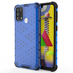 Custodia Silicone Trasparente Laterale 360 Gradi Cover AM1 per Samsung Galaxy M21s Blu