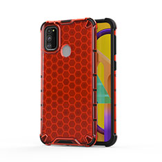Custodia Silicone Trasparente Laterale 360 Gradi Cover AM1 per Samsung Galaxy M30s Rosso