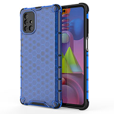 Custodia Silicone Trasparente Laterale 360 Gradi Cover AM1 per Samsung Galaxy M51 Blu