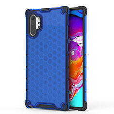 Custodia Silicone Trasparente Laterale 360 Gradi Cover AM1 per Samsung Galaxy Note 10 Plus 5G Blu