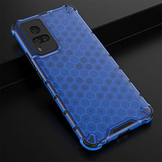 Custodia Silicone Trasparente Laterale 360 Gradi Cover AM1 per Vivo X60 Pro 5G Blu