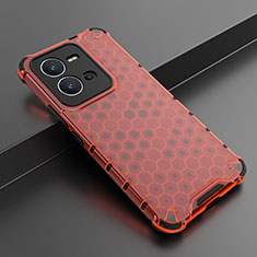 Custodia Silicone Trasparente Laterale 360 Gradi Cover AM1 per Vivo X80 Lite 5G Rosso