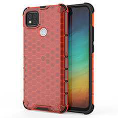 Custodia Silicone Trasparente Laterale 360 Gradi Cover AM1 per Xiaomi Redmi 9 India Rosso