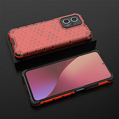 Custodia Silicone Trasparente Laterale 360 Gradi Cover AM1 per Xiaomi Redmi Note 11T Pro+ Plus 5G Rosso