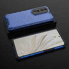 Custodia Silicone Trasparente Laterale 360 Gradi Cover AM2 per Huawei Honor 70 Pro 5G Blu