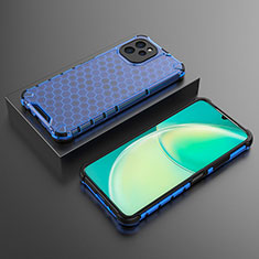 Custodia Silicone Trasparente Laterale 360 Gradi Cover AM2 per Huawei Nova Y61 Blu