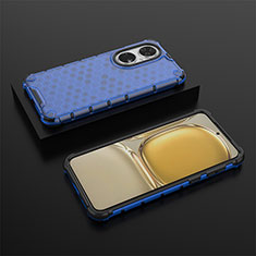 Custodia Silicone Trasparente Laterale 360 Gradi Cover AM2 per Huawei P50 Blu