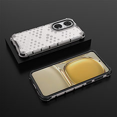 Custodia Silicone Trasparente Laterale 360 Gradi Cover AM2 per Huawei P50 Pro Bianco