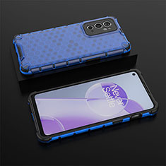 Custodia Silicone Trasparente Laterale 360 Gradi Cover AM2 per OnePlus 9RT 5G Blu