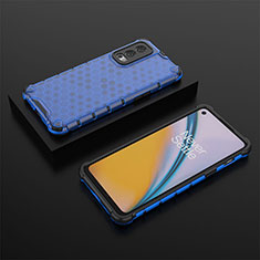 Custodia Silicone Trasparente Laterale 360 Gradi Cover AM2 per OnePlus Nord 2 5G Blu