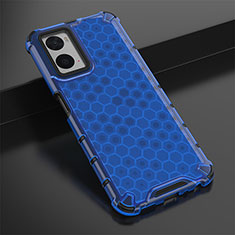 Custodia Silicone Trasparente Laterale 360 Gradi Cover AM2 per Oppo A76 Blu