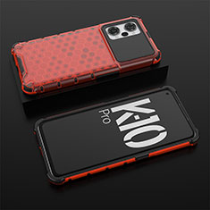 Custodia Silicone Trasparente Laterale 360 Gradi Cover AM2 per Oppo K10 Pro 5G Rosso