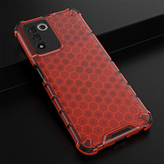 Custodia Silicone Trasparente Laterale 360 Gradi Cover AM2 per Oppo K9S 5G Rosso