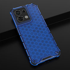 Custodia Silicone Trasparente Laterale 360 Gradi Cover AM2 per Oppo Reno8 5G Blu