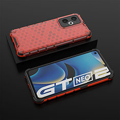 Custodia Silicone Trasparente Laterale 360 Gradi Cover AM2 per Realme GT Neo 3T 5G Rosso