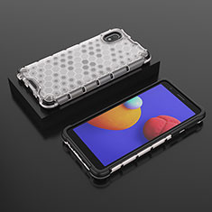 Custodia Silicone Trasparente Laterale 360 Gradi Cover AM2 per Samsung Galaxy A01 Core Bianco