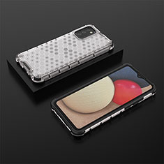 Custodia Silicone Trasparente Laterale 360 Gradi Cover AM2 per Samsung Galaxy A03s Bianco