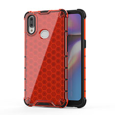 Custodia Silicone Trasparente Laterale 360 Gradi Cover AM2 per Samsung Galaxy A10s Rosso