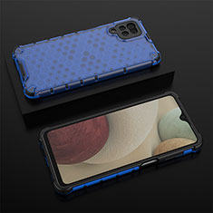 Custodia Silicone Trasparente Laterale 360 Gradi Cover AM2 per Samsung Galaxy A12 Blu