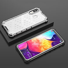 Custodia Silicone Trasparente Laterale 360 Gradi Cover AM2 per Samsung Galaxy A20 Bianco