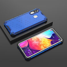 Custodia Silicone Trasparente Laterale 360 Gradi Cover AM2 per Samsung Galaxy A20 Blu
