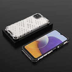 Custodia Silicone Trasparente Laterale 360 Gradi Cover AM2 per Samsung Galaxy A22 5G Bianco