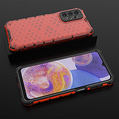 Custodia Silicone Trasparente Laterale 360 Gradi Cover AM2 per Samsung Galaxy A23 4G Rosso