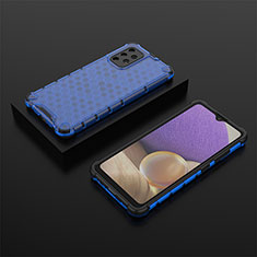 Custodia Silicone Trasparente Laterale 360 Gradi Cover AM2 per Samsung Galaxy A32 4G Blu
