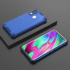 Custodia Silicone Trasparente Laterale 360 Gradi Cover AM2 per Samsung Galaxy A40 Blu