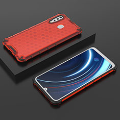 Custodia Silicone Trasparente Laterale 360 Gradi Cover AM2 per Samsung Galaxy A40s Rosso