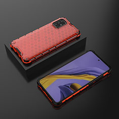 Custodia Silicone Trasparente Laterale 360 Gradi Cover AM2 per Samsung Galaxy A51 4G Rosso