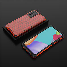 Custodia Silicone Trasparente Laterale 360 Gradi Cover AM2 per Samsung Galaxy A52 5G Rosso