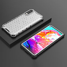 Custodia Silicone Trasparente Laterale 360 Gradi Cover AM2 per Samsung Galaxy A70 Bianco