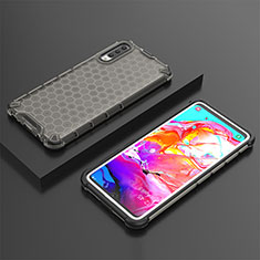 Custodia Silicone Trasparente Laterale 360 Gradi Cover AM2 per Samsung Galaxy A70S Nero