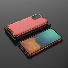 Custodia Silicone Trasparente Laterale 360 Gradi Cover AM2 per Samsung Galaxy A71 5G Rosso