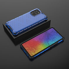 Custodia Silicone Trasparente Laterale 360 Gradi Cover AM2 per Samsung Galaxy A91 Blu
