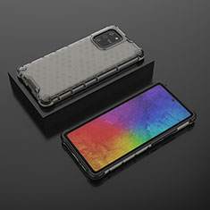 Custodia Silicone Trasparente Laterale 360 Gradi Cover AM2 per Samsung Galaxy A91 Nero