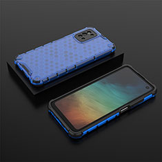 Custodia Silicone Trasparente Laterale 360 Gradi Cover AM2 per Samsung Galaxy F52 5G Blu