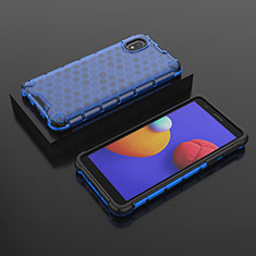 Custodia Silicone Trasparente Laterale 360 Gradi Cover AM2 per Samsung Galaxy M01 Core Blu
