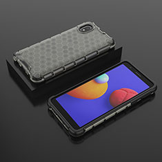 Custodia Silicone Trasparente Laterale 360 Gradi Cover AM2 per Samsung Galaxy M01 Core Nero