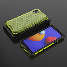 Custodia Silicone Trasparente Laterale 360 Gradi Cover AM2 per Samsung Galaxy M01 Core Verde