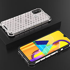 Custodia Silicone Trasparente Laterale 360 Gradi Cover AM2 per Samsung Galaxy M21 Bianco