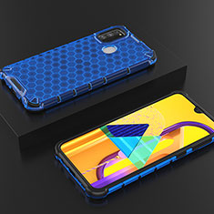 Custodia Silicone Trasparente Laterale 360 Gradi Cover AM2 per Samsung Galaxy M30s Blu