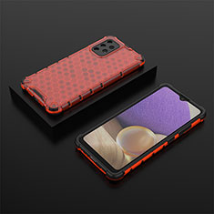 Custodia Silicone Trasparente Laterale 360 Gradi Cover AM2 per Samsung Galaxy M32 5G Rosso