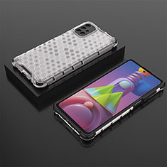 Custodia Silicone Trasparente Laterale 360 Gradi Cover AM2 per Samsung Galaxy M51 Bianco