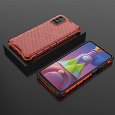 Custodia Silicone Trasparente Laterale 360 Gradi Cover AM2 per Samsung Galaxy M51 Rosso