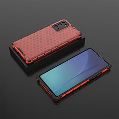 Custodia Silicone Trasparente Laterale 360 Gradi Cover AM2 per Samsung Galaxy Note 20 5G Rosso