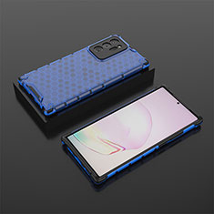 Custodia Silicone Trasparente Laterale 360 Gradi Cover AM2 per Samsung Galaxy Note 20 Ultra 5G Blu