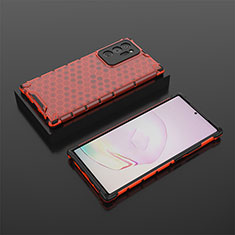 Custodia Silicone Trasparente Laterale 360 Gradi Cover AM2 per Samsung Galaxy Note 20 Ultra 5G Rosso