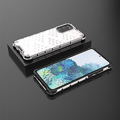 Custodia Silicone Trasparente Laterale 360 Gradi Cover AM2 per Samsung Galaxy S20 Plus 5G Bianco